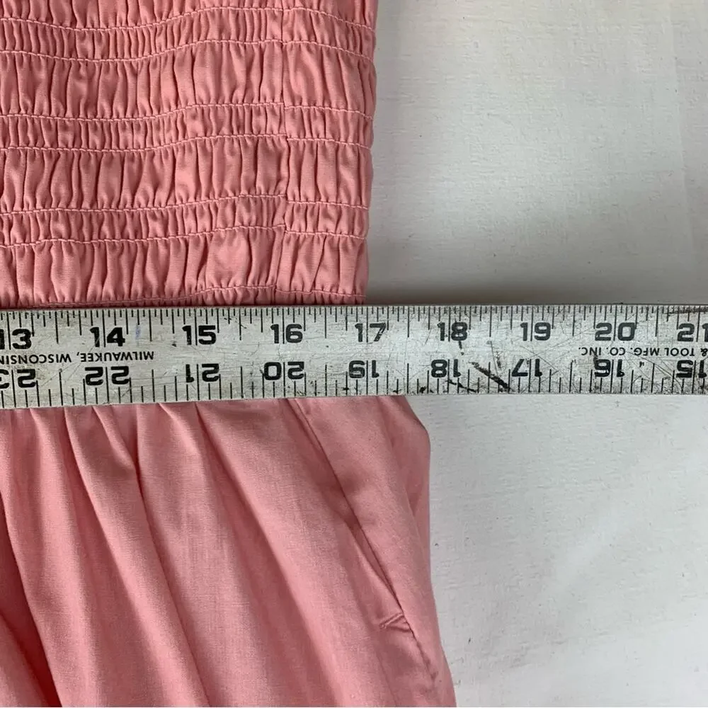 Abercrombie & Fitch women's XXL Pink tiered maxi Smocked Dress preppy guest 2x